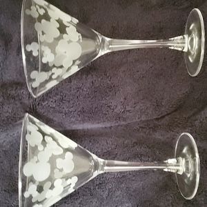 Set of 4 mickey mouse martini glasses